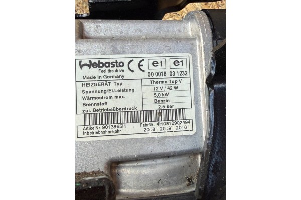 Parking heater Webasto Petrol Audi A3 S3 8P 8P0265081G Quality of parts according to GVO O original with manufacturer s logo OE