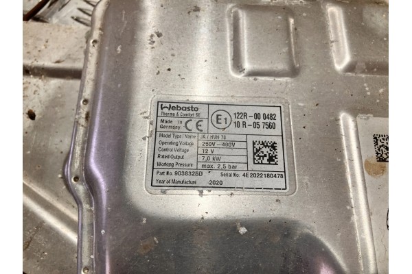 ELECTRIC WEBASTO HEATER I PACE X590 JAGUAR I PACE X590 2018 EV400 Quality of parts according to GVO O original with manufacturer
