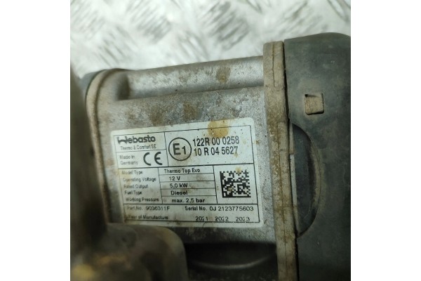 WEBASTO VW TRANSPORTER VI T6 VAN SGA SGH 9038668B 27502121 2 0L Catalog number of the original 9038668B