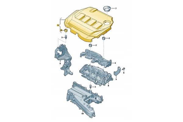 Engine cover 05L103925E 2 0 TDI VAG New Original Engine type diesel