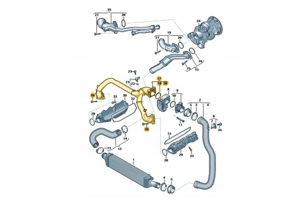 Pressure pipe Audi A4 A5 A6 A7 06M145674DA EP New original product Quality of parts according to GVO Q original with factory log