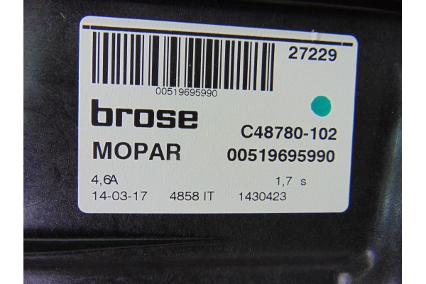 2 PIN ELEVALUNAS TRASERO IZQUIERDO FIAT 500X (334)