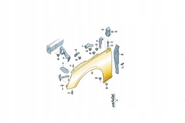 MUDGUARD LEFT FRONT AUDI A5 S5 8W6821105B ASO Color to be painted