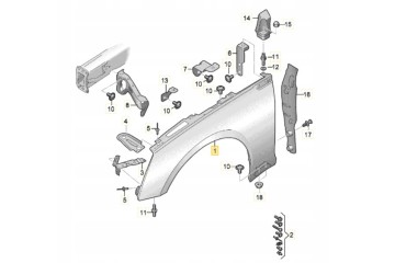 MUDGUARD LEFT FRONT AUDI A5 S5 8W6821105B ASO Installation side front left