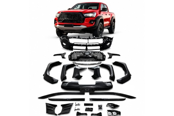 Conversion Hilux Revo 20162022 Lift GR Sport Bumper Extensions Grill ABS
