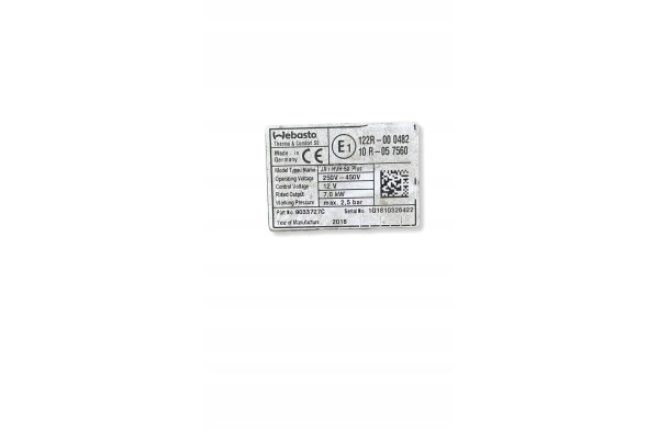 WEBASTO PARKING HEATER JAGUAR I PACE J9D3 18K600 AC Catalog number of the part J9D3 18K600 AC
