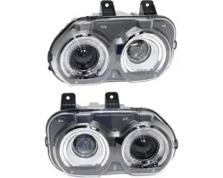 SET OF HEADLIGHTS DODGE CHALLENGER LA 2014 2023 EUROPEAN APPROVAL