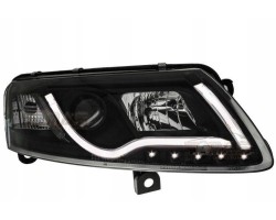 Front lamps AUDI A6 C6 Black Tube LED