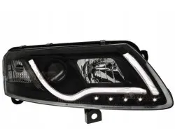 Front lamps AUDI A6 C6 Black Tube LED