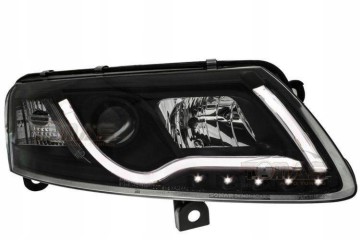 Front lamps AUDI A6 C6 Black Tube LED