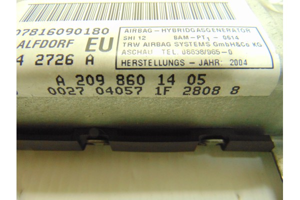 A2098601405 AIRBAG LATERAL DELANTERO DERECHO MERCEDES-BENZ CLK (BM 209) COUPE