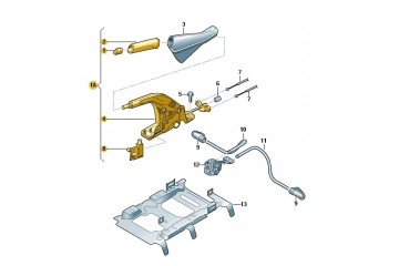 Handbrake lever 5E0711301D SKODA OCTAVIA III New Original Product weight with unit packaging 1 kg
