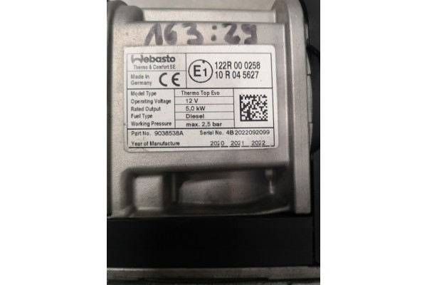WEBASTO THERMO TOP EVO MERCEDES A2055006400 DIESEL Part manufacturer Webasto