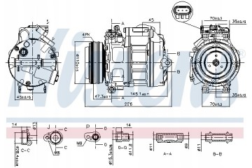 Compressor air conditioning NISSENS 890329 Part manufacturer Nissens