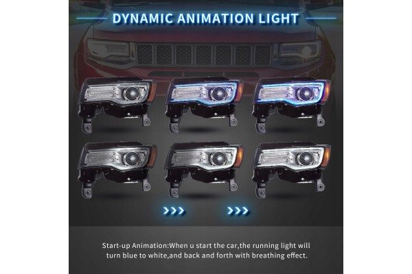 Headlights Lamp L R Vland Full Led Tuning Jeep Grand Cherokee WK2 Lift 13 Car type 4x4 SUV passenger cars