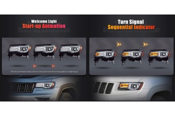 Headlights Lamp L R Vland Full Led Tuning Jeep Grand Cherokee WK2 Lift 13 Type of low beam headlights LED