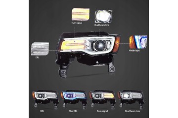 Headlights Lamp L R Vland Full Led Tuning Jeep Grand Cherokee WK2 Lift 13 Height adjustment manual