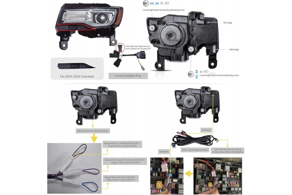 Faros delanteros LED manuales VLAND para Jeep Grand Cherokee WK2 Lift 