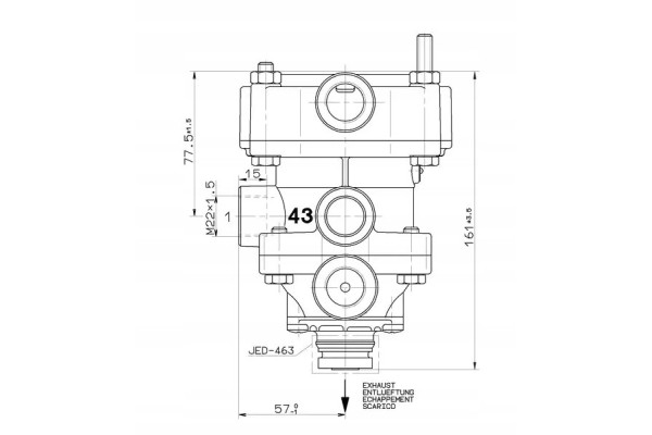 Wabco Trailer Control Valve 9730020700 Original Catalog number of the part 9730020700