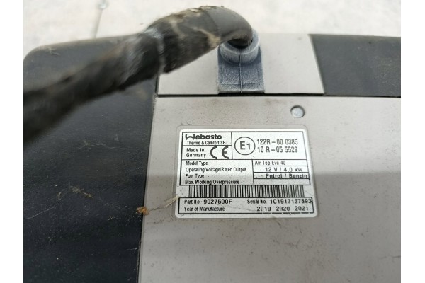 WEBASTO VW TRANSPORTER T6 9027500F WEBASTO 2 0 TSI Quality of parts according to GVO Q original with factory logo OEM OES