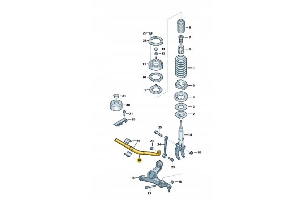 Suspension stabilizer VW Touareg 7P0411025F New original product Part manufacturer Volkswagen OE