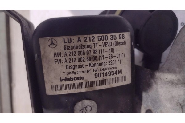 MERCEDES CLS W218 C218 LIFT 3 0CDI PARKING HEATER WEBASTO A2125003598 Catalog number of the part MERCEDES CLS W218 C218 LIFT 3 0