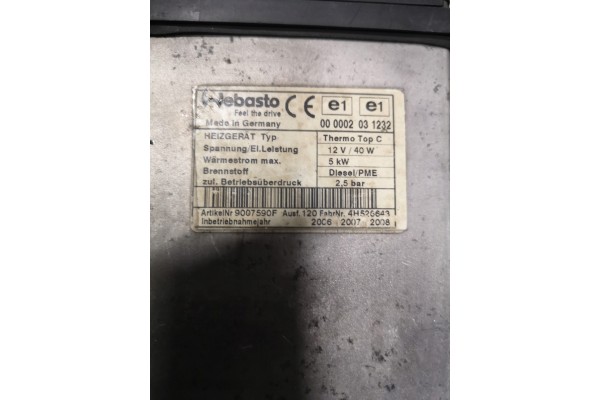 HEATING WEBASTO THERMO TOP C VW T5 7H0819008P Part manufacturer Webasto