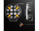 4X 9in HALOGEN WORK LAMP 12 24V 16LED 240W IP67 PANEL Part manufacturer no brand