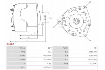 NEW ALTERNATOR SMART 0 6 CITY FORTWO 0 6 Alternator charging current 105 A