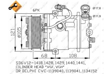 COMPRESSOR AIR CONDITIONING COMPRESSOR 32172 NRF Part manufacturer NRF