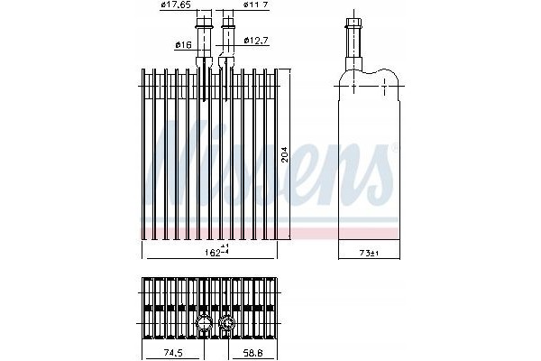 NISSENS 92378 Vyparnik klimatizace Product weight with unit packaging 6 kg