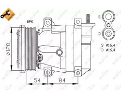 Compresor de aire acondicionado NRF 32484 OEM para turismos