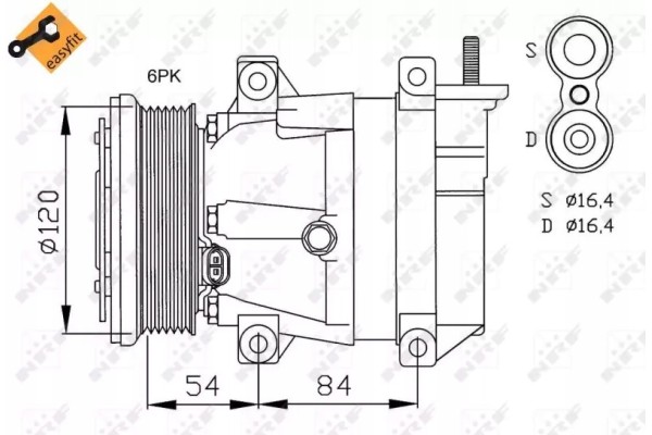 32484 NRF AIR CONDITIONING COMPRESSOR CHEVROLET LACETTI 05