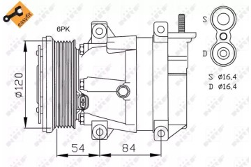 32484 NRF AIR CONDITIONING COMPRESSOR CHEVROLET LACETTI 05