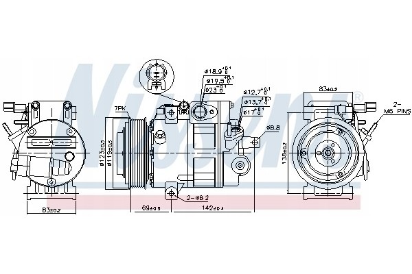 Compressor air conditioning NISSENS 890175 Part manufacturer Nissens