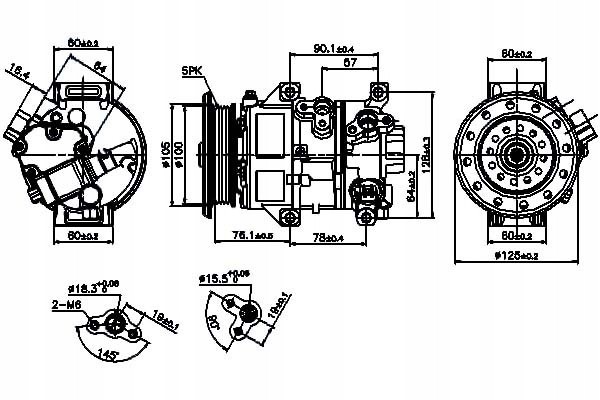 AIR CONDITIONING COMPRESSOR TOYOTA AVENSIS T25 COROLLA VERSO Nissens 89309 Catalog number of the part 89309