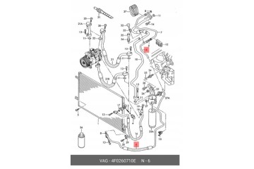 Air conditioning cable AUDI A6 C6 2 0D 2 4 5 2 4F0260710E 4F0 260 710 E Packaging status original