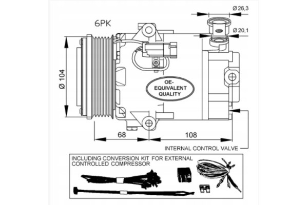 Compresor de aire acondicionado NRF 32428 CVC para Opel Astra H