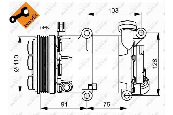 Air conditioning compressor NRF 32415 Car type cargo vans passenger cars