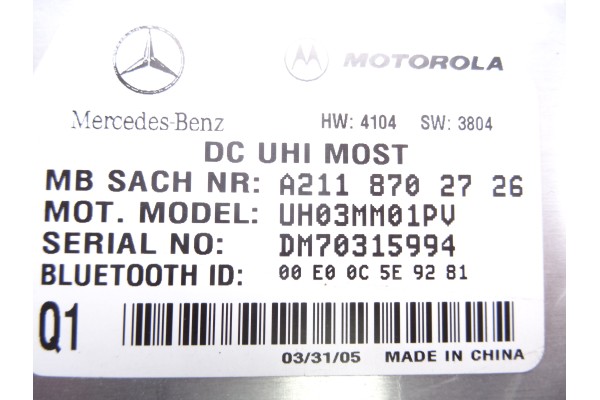 A2118702726 MODULO ELECTRONICO MERCEDES-BENZ CLASE ML (BM 164)