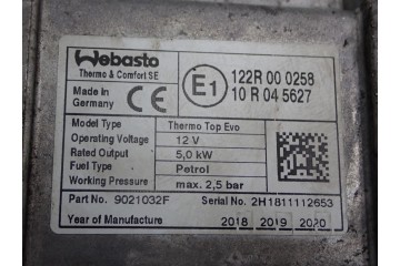 WEBASTO PARKING HEATER ORIGINAL ALFA ROMEO STELVIO 2 0 TURBO 18R Version European