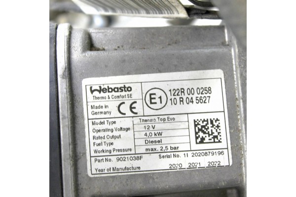 Calefactor estacionario (Webasto) Opel Astra K 9021038F