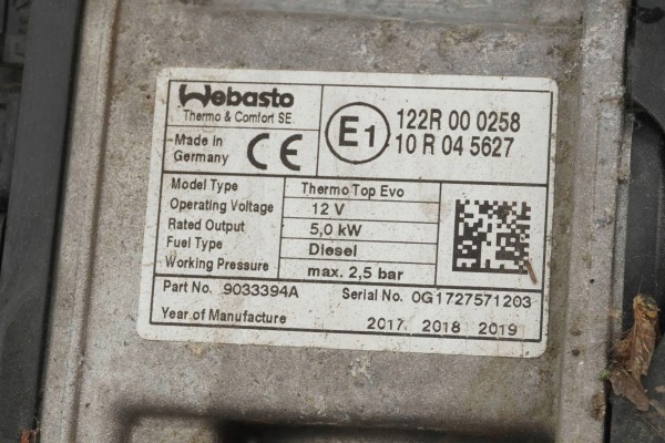 PARKING HEATER WEBASTO VW SKODA SEAT AUDI 5Q0815005AD 9033394A Version European