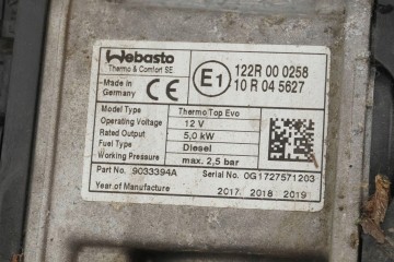 PARKING HEATER WEBASTO VW SKODA SEAT AUDI 5Q0815005AD 9033394A Version European