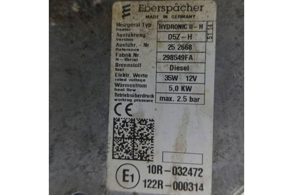 Calefactor de estacionamiento Toyota Yaris 2016 (Webasto) 122R000314