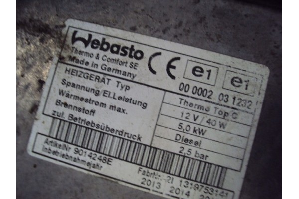 Calefactor Webasto Thermo Top C Diésel para Hyundai H300