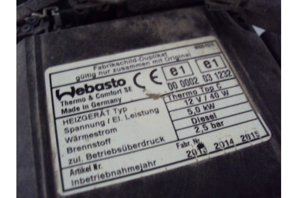 Calefactor Webasto Thermo Top C Diésel para Hyundai H300