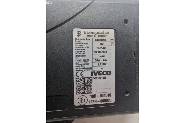 Webasto Airtronic D2 2 2 KW Iveco Stralis Hi Way Catalog number of the part Webasto D2 Iveco