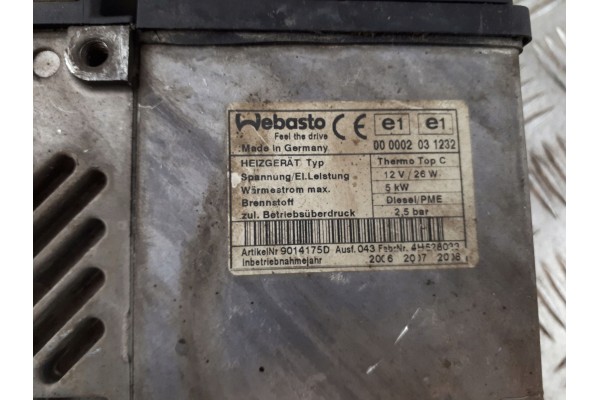 2008 Volkswagen Touareg I Parking heater Webasto 9014175D Car type 4x4 SUV