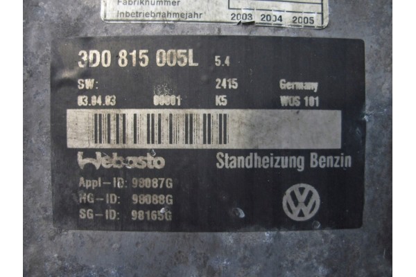 Calefactor Webasto VW Phaeton 6.0 W12 3D0815005L